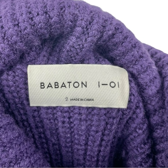 Babaton 1-01 Purple 100% Heavy Gauge Merino Sweater Dress Size 2 (Medium) - Picture 5 of 6